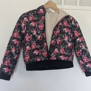 Girls reversible puffer/sherpa coat